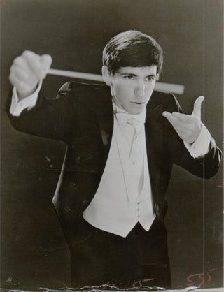 Thomas, Michael Tilson. (1944-2026) Early Conducting Photograph, 1974
