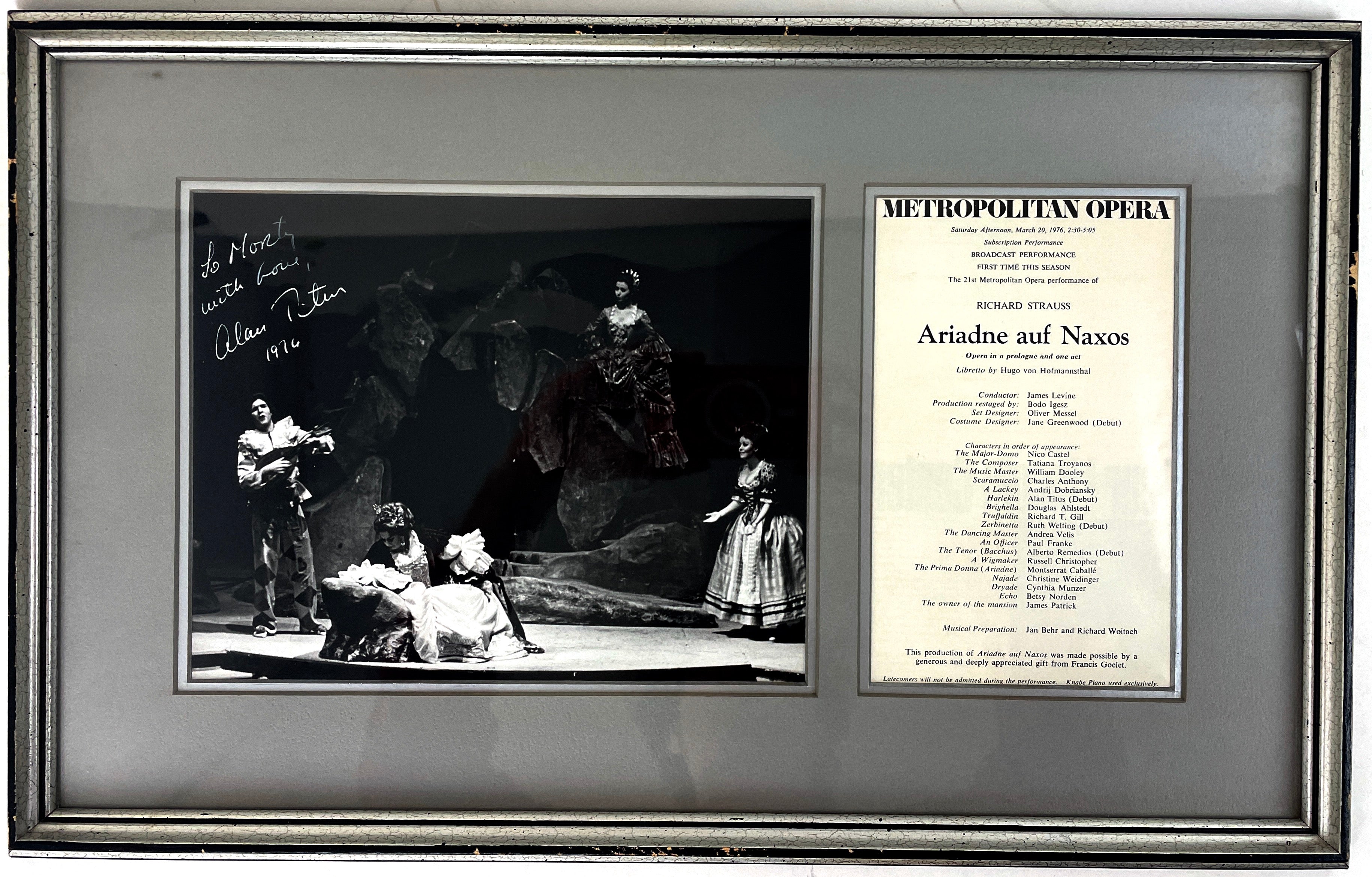 Titus, Alan. (b. 1945) Signed photograph from 