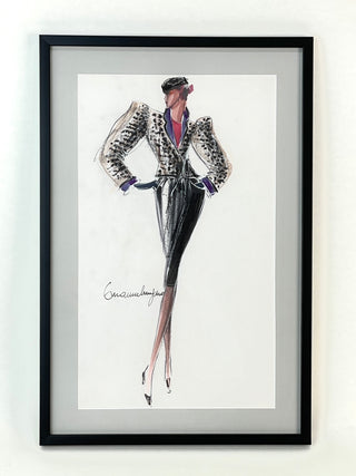 Ungaro, Emanuel. (1933-2019) Signed Fashion Design for a Jacket and Pant ensemble
