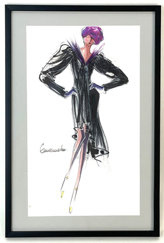 Ungaro, Emanuel. (1933 - 2019) Signed Fashion Design for a Dress and Turban