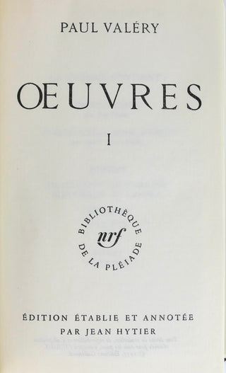 Valéry, Paul. (1871-1945) [Bidart, Frank. (b. 1939)] "Œuvres" - 2 Volumes