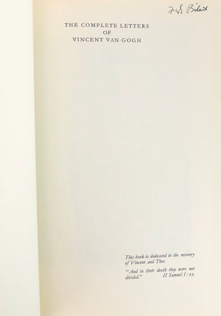 Van Gogh, Vincent. (1853 - 1890) [Bidart, Frank. (b. 1939)] "The Complete Letters of Vincent Van Gogh"