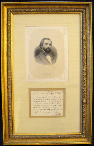 Verdi, Giuseppe.  (1813-1901) Autograph Letter and Portrait Lithograph