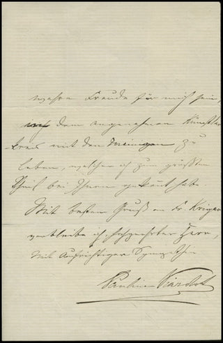 Viardot, Pauline. (1821-1910) Letter to Hermann Krigar