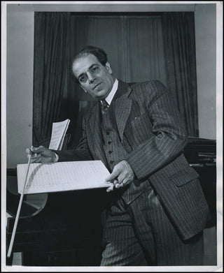 Villa-Lobos, Hector. (1887 - 1959) Signed Album Sleeve & Photograph