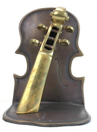 [Violin] Figural Bronze Bookends, ca. 1950s.