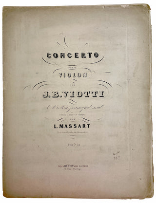 Viotti, Giovanni Battista. (1755-1824) Concerto [no. 29 in E minor] pour le Violon. [Violin part only]