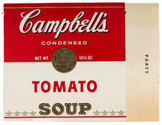 [Warhol, Andy. (1928–1987)] Rare 1965 Institute of Contemporary Art Campbell's Soup Cocktail Party Invitation