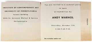 [Warhol, Andy. (1928–1987)] Rare 1965 Institute of Contemporary Art Campbell's Soup Cocktail Party Invitation