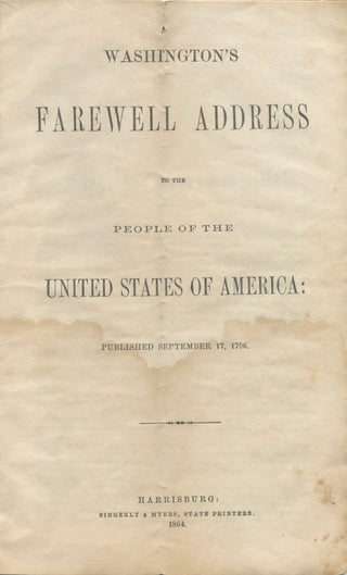 [Washington, George. (1732-1799)] Washington's Farewell Address to the People of the United States