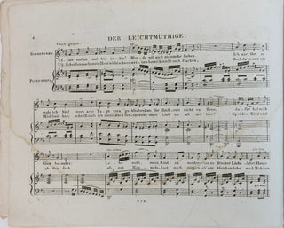Weber, Carl Maria von. (1786 - 1826) Die Temperamente bei dem Verluste der Geliebten. Op. 46. - FIRST EDITION OF ONE OF THE FIRST EVER SONG CYCLES