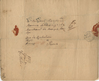 Weber, Caroline von. (1792-1852) Autograph Letter Signed to Maurice Schlesinger
