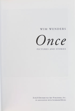 Wenders, Wim. (b. 1945) "Once"