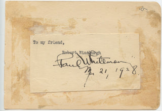 Paul Whiteman signed inscription to Robert Wineburgh, 1928, view 1