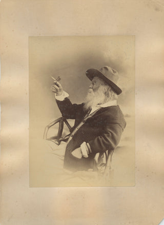Whitman, Walt. (1819–1892) [Phillips & Taylor, Philadelphia] Original Photograph with a Butterfly, 1873