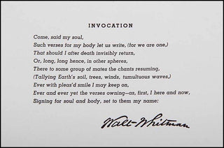 [Literature & Art] Whitman, Walt. (1819 - 1892) [Weston, Edward. (1886 - 1958)] Leaves of Grass