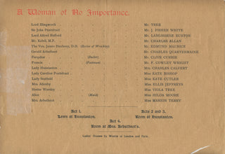 [Wilde, Oscar. (1854–1900)] Beerbohm Tree, Herbert. (1852 - 1917) A Woman of No Importance - 1907 Majesty's Theatre Program