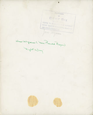 Wyman, Jane. (1917–2007) Signed Photograph from "Night and Day" - Identified as "Mrs. Ronald Reagan"