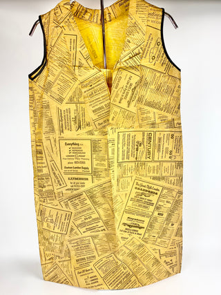 [Yellow Pages Fashion] "Yellow Pages" Paper Dress - Waste Basket Boutique, ca. 1966–67