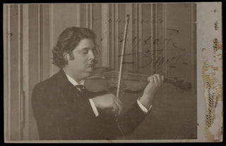 Ysaye, Eugene. (1858–1931) Signed Cabinet Photograph with Violin
