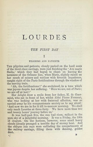 Zola, Emile. (1940-1902) "Lourdes"  - SIGNED