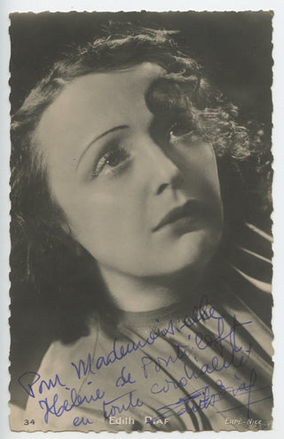 Edith Piaf Signed Photograph Postcard, view 1